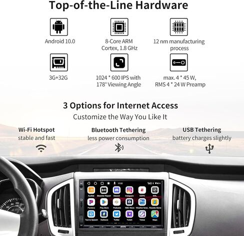 [جديد] ATOTO S8G2A74SD قياسي 7 بوصات ستيريو سيارة مزدوج DIN نظام ملاحة Android داخل لوحة القيادة، CarPlay اللاسلكي وAndroid Auto، توصيل USB، 2 بلوتوث، رؤية خلفية عالية الدقة مع LRV، SCVC، 3G + 32G in Kuwait