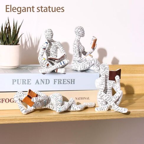 Modern Reading Woman Figurine - Home Decor Pulp Thinker Statue, Bookworms Abstract Sculpture Decoration for Home, Office, Living Room (B) in Saudi Arabia