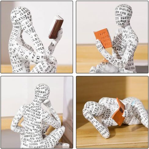 Modern Reading Woman Figurine - Home Decor Pulp Thinker Statue, Bookworms Abstract Sculpture Decoration for Home, Office, Living Room (B) in Saudi Arabia