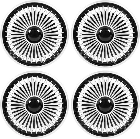 Car Steering Wheel Cover, 4 Pcs Wheel Rim Skin Cover Hub Silver Universal 15 in Wheel Covers Hub Caps for 500 and Most Cars in Saudi Arabia