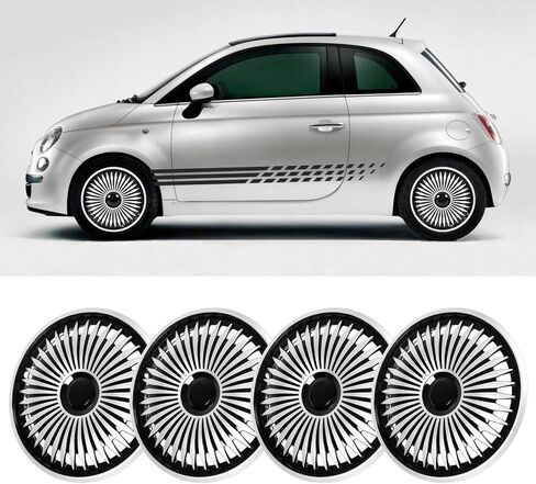 Car Steering Wheel Cover, 4 Pcs Wheel Rim Skin Cover Hub Silver Universal 15 in Wheel Covers Hub Caps for 500 and Most Cars in Saudi Arabia