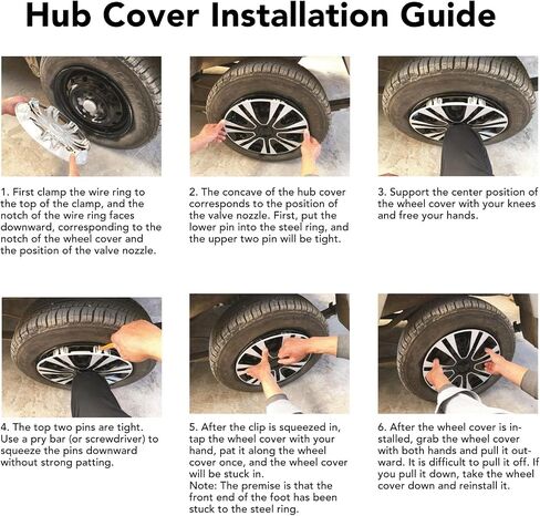 Car Steering Wheel Cover, 4 Pcs Wheel Rim Skin Cover Hub Silver Universal 15 in Wheel Covers Hub Caps for 500 and Most Cars in Saudi Arabia