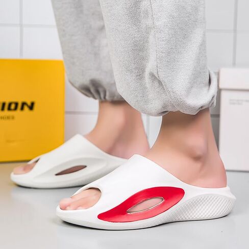 Cloud Slippers for Men Pillow House Slippers Shower Shoes Indoor Slides Sandals Non Slip Thick Sole Quick Drying Slides Comfy Beach Open Toe Slide Sandals in Saudi Arabia