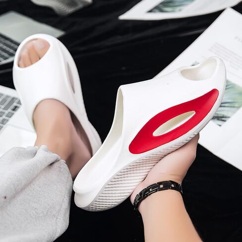Cloud Slippers for Men Pillow House Slippers Shower Shoes Indoor Slides Sandals Non Slip Thick Sole Quick Drying Slides Comfy Beach Open Toe Slide Sandals in Saudi Arabia