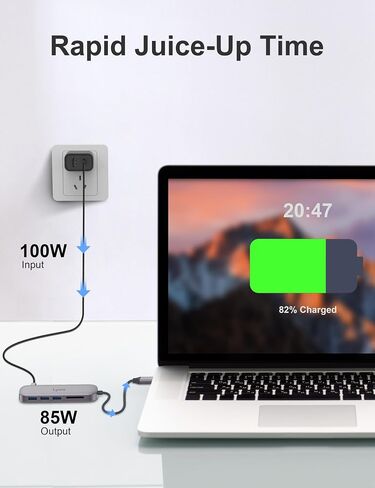 موزع USB C لأجهزة الكمبيوتر المحمول، مع HDMI 4K@30 هرتز، محول Lyare 6 في 1 USB-C مع 3 منافذ USB 3.0، 100 وات PD-in، قارئ بطاقة SD، لجهاز MacBook Pro/Air، iPad Pro، USB-C أجهزة الكمبيوتر المحمولة (الصاعقة 3 و 4). in Kuwait