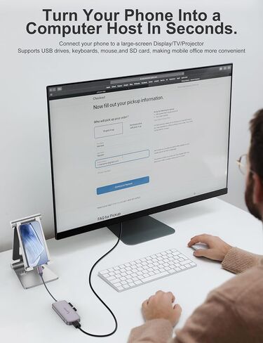 موزع USB C لأجهزة الكمبيوتر المحمول، مع HDMI 4K@30 هرتز، محول Lyare 6 في 1 USB-C مع 3 منافذ USB 3.0، 100 وات PD-in، قارئ بطاقة SD، لجهاز MacBook Pro/Air، iPad Pro، USB-C أجهزة الكمبيوتر المحمولة (الصاعقة 3 و 4). in Kuwait