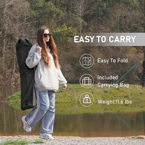 Oversized Rocking Camping Chair,Fully Padded Rocking Chair with Cooler Bag,Cup Holder,Heavy Duty Folding Lawn Chair, Portable Recliner Rocker with Carry Bag for Camp/Picnic, Support 330 lbs in Saudi Arabia