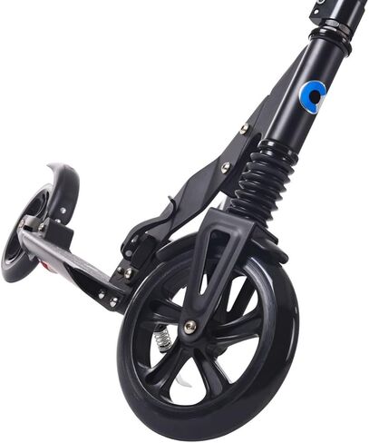 لوح كيك صغير - سكوتر معلق - سكوتر صغير ذو عجلتين، قابل للطي للحمل، بتصميم سويسري للمراهقين والبالغين بعجلات كبيرة ونظام تعليق حاصل على براءة اختراع للأعمار من 13 عامًا فما فوق (أسود) in Kuwait