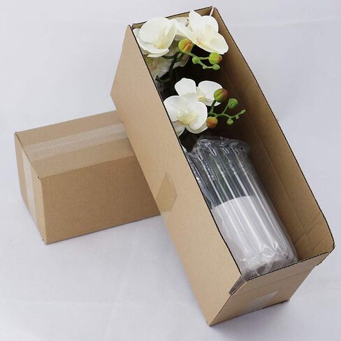 Omygarden White Orchid Artificial Flowers in Pot, Fake Plastic Orchid Flowers, Decoration for Home Office Wedding(White 2 Bouquets) in Saudi Arabia