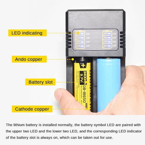 شاحن بطارية 2 خليج، شاحن ذكي سريع بشاشة LCD للبطاريات القابلة لإعادة الشحن (فتحتان) in Kuwait
