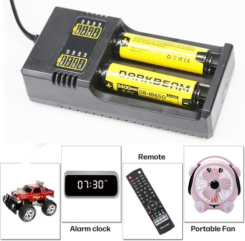 شاحن بطارية 2 خليج، شاحن ذكي سريع بشاشة LCD للبطاريات القابلة لإعادة الشحن (فتحتان) in Kuwait
