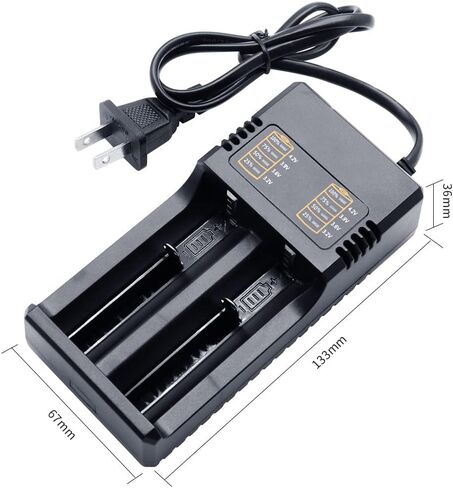 شاحن بطارية 2 خليج، شاحن ذكي سريع بشاشة LCD للبطاريات القابلة لإعادة الشحن (فتحتان) in Kuwait