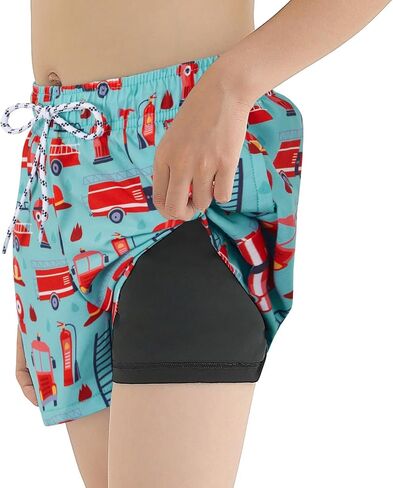 American Trend Boys Swim Trunks with Compression Liner Swim Shorts Quick Dry Swimsuit Swimwear Bathing Suit Kids Youth Short in Saudi Arabia