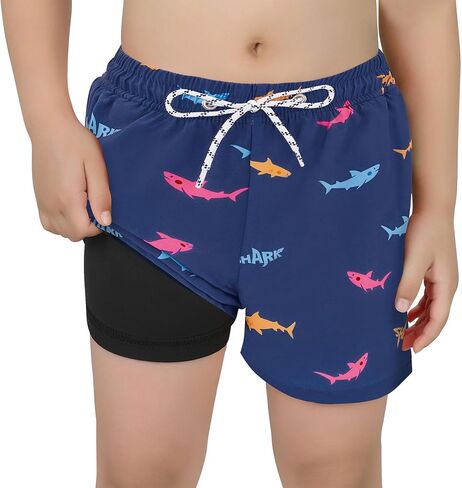 American Trend Boys Swim Trunks with Compression Liner Swim Shorts Quick Dry Swimsuit Swimwear Bathing Suit Kids Youth Short in Saudi Arabia