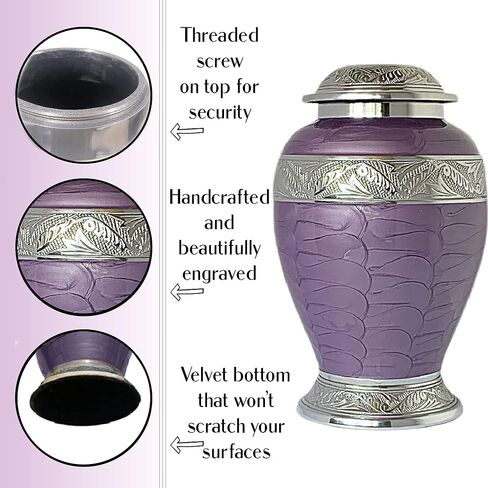 Pearl White Urn for Human Ashes, Matching Keepsake Urns Available, Several Color Choices, Adult Memorial Urns for Mom, Urns for Dad, Husband or Wife, Funeral Cremation Urn in Kuwait