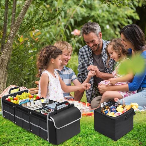 Car Trunk Storage Organizer, Collapsible Trunk Organizer with Leakproof Insulated Cooler Bag for SUV, Sedan, Truck, Minivan, Auto in Kuwait
