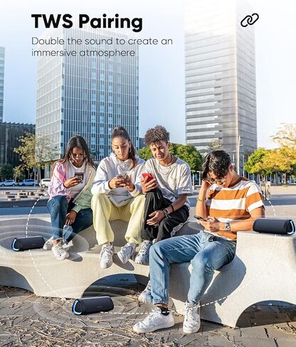 IPX5 Waterproof Bluetooth Speaker, 24H Playtime, TWS Pairing - Portable Wireless Speaker 2 Pack in Kuwait