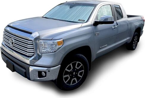 YelloPro Custom Fit Windshield Sunshade for Toyota Tundra -2007 2008 2009 2010 2011 2012 2013 2014 2015 2016 2017 2018 2019 2020 2021 - Limited SR5 Platinum TRD Pro Pickup, Sun Shade, Made in USA in Saudi Arabia