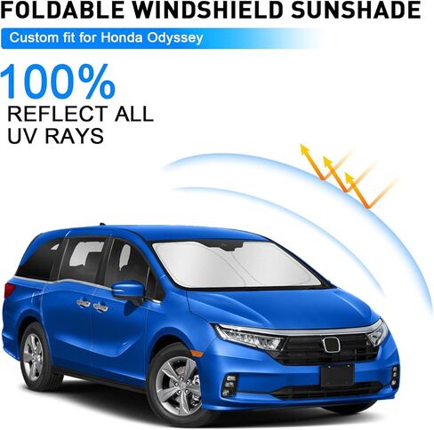 مظلة شمسية للزجاج الأمامي لسيارة Honda Odyssey LX EX EX-L Touring Elite Minivan 2018-2024، مظلة أمامية قابلة للطي وواقي من الشمس وغطاء حماية ملحقات كابينة السيارة in Kuwait