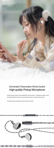 سماعة أذن Moondrop May DSP USB-C DSP ديناميكي + مستو سائق Hybird داخل الأذن مع كابل قابل للتبديل in Kuwait