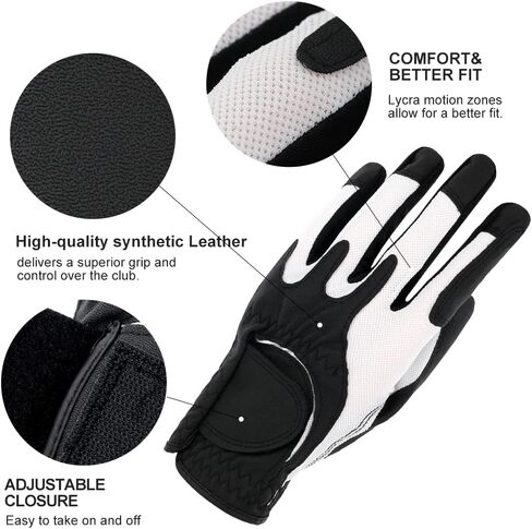 Golf Gloves Men Right Handed Golfer Universal Fit Synthetic Leather Lycra Fiber High Flexibility in Saudi Arabia