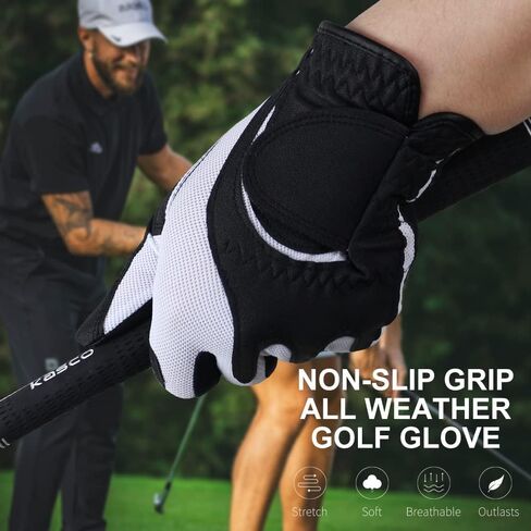 Golf Gloves Men Right Handed Golfer Universal Fit Synthetic Leather Lycra Fiber High Flexibility in Saudi Arabia