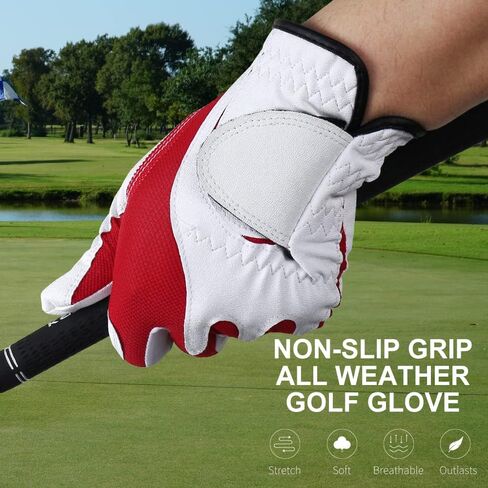 Golf Gloves Men Right Handed Golfer Universal Fit Synthetic Leather Lycra Fiber High Flexibility in Saudi Arabia