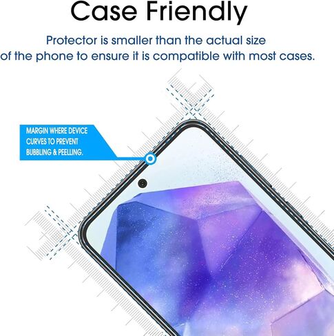 amFilm 3 Pack Screen Protector for Samsung Galaxy A35/A55 5G 2024,9H Hardness Tempered Glass,Anti Scratch,Bubble Free,Easy Installation in Saudi Arabia