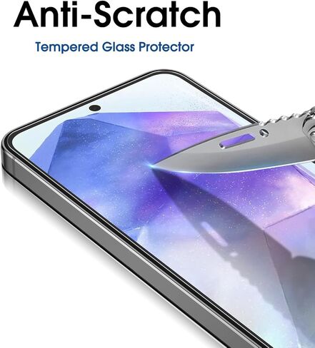 amFilm 3 Pack Screen Protector for Samsung Galaxy A35/A55 5G 2024,9H Hardness Tempered Glass,Anti Scratch,Bubble Free,Easy Installation in Saudi Arabia