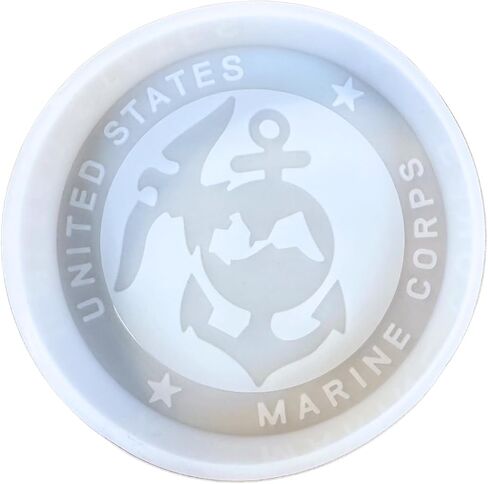 US Marine Corps Freshie Silicone Mold 4 x 4 x 0.8" Military Manly Semper Fi USMC Scented Aroma Beads Supplies Resin, Car Candles, Soap Oven Safe Bake Heat Resistant to 400 F in Saudi Arabia