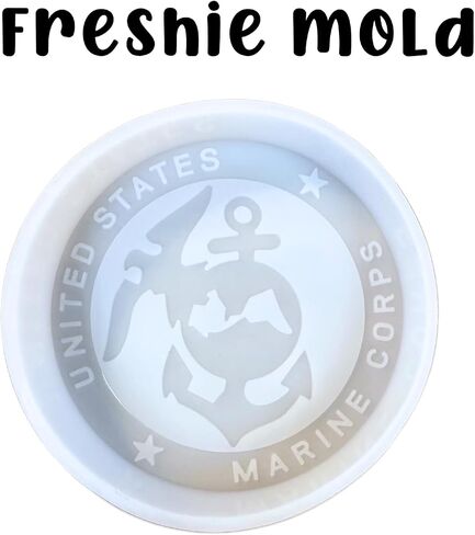 US Marine Corps Freshie Silicone Mold 4 x 4 x 0.8" Military Manly Semper Fi USMC Scented Aroma Beads Supplies Resin, Car Candles, Soap Oven Safe Bake Heat Resistant to 400 F in Saudi Arabia