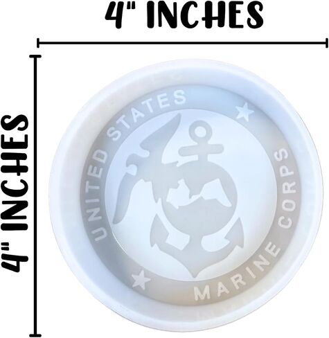 US Marine Corps Freshie Silicone Mold 4 x 4 x 0.8" Military Manly Semper Fi USMC Scented Aroma Beads Supplies Resin, Car Candles, Soap Oven Safe Bake Heat Resistant to 400 F in Saudi Arabia