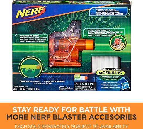 مسدس NERF Modulus Ghost Ops Evader المزود بمحرك - مسدس شفاف مضيء وامتداد للأسطوانة، يتضمن 12 سهمًا رسميًا من النخبة (حصريًا لأمازون) in Saudi Arabia