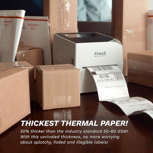 ملصقات الشحن الحراري FreeX 600 SuperRoll Premium 4x6 | تعمل مع طابعة رولو الحرارية | ليس مع طابعات Zebra, Brother, Munbyn | يعمل مع Amazon، Ebay، FedEx، UPS، USPS | الدرجة التجارية in Kuwait