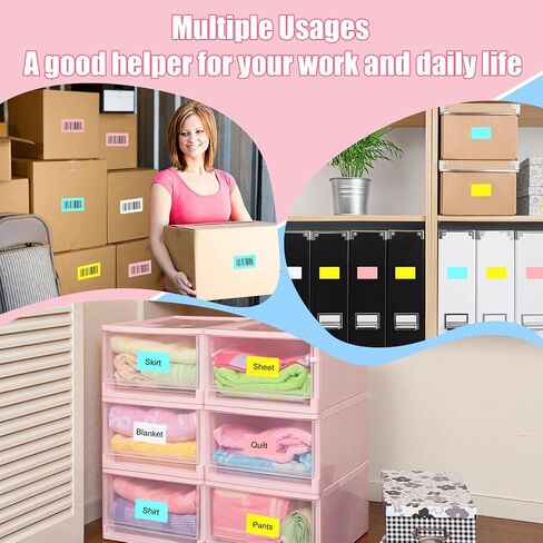 4000 Square Labels Strong Adhesive Direct Thermal Labels Color Shipping Thermal Stickers Printable Self Adhesive Thermal Printer Labels for Thermal Printer 4 Rolls, Pink Yellow White Blue(1.18 x 1.97） in Saudi Arabia