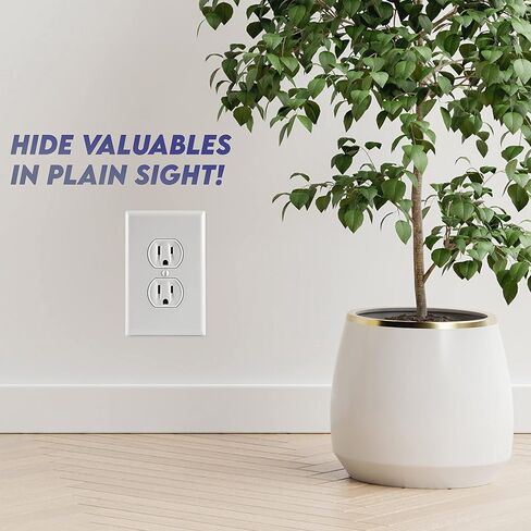 Electrical Outlet Hidden Wall Safe (Simple Install, Magnetically Attaches For Easy Use) Hiding Places for Valuables | Hide in Plain Sight Key Money Jewelry Storage Cash Holder Safes Outlet Safe Box in Kuwait
