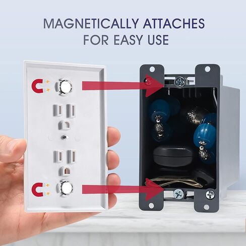 Electrical Outlet Hidden Wall Safe (Simple Install, Magnetically Attaches For Easy Use) Hiding Places for Valuables | Hide in Plain Sight Key Money Jewelry Storage Cash Holder Safes Outlet Safe Box in Kuwait