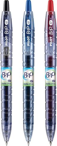 PILOT B2P - Bottle to Pen Refillable & Retractable Rolling Ball Gel Pen Made From Recycled Bottles, Fine Point, Black G2 Ink, 2-Pack (31605) in Saudi Arabia