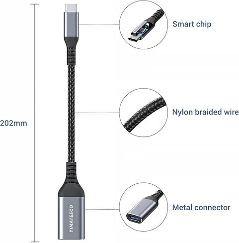 USB C to USB Adapter, [2 Pack] USB Type C Male to USB 3.0 Female OTG Cable to USB Adapter Connector for iPhone 15, 15 ProMax, Samsung Galaxy S24/S23/S22/S21 (USB C to USB 3.0 Adapter, 2Pcs, Grey) in Saudi Arabia
