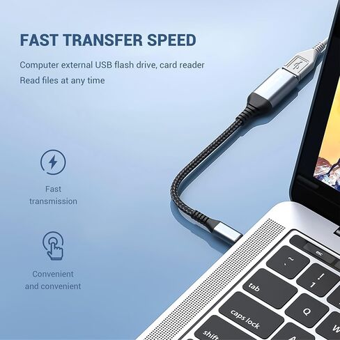 USB C to USB Adapter, [2 Pack] USB Type C Male to USB 3.0 Female OTG Cable to USB Adapter Connector for iPhone 15, 15 ProMax, Samsung Galaxy S24/S23/S22/S21 (USB C to USB 3.0 Adapter, 2Pcs, Grey) in Saudi Arabia