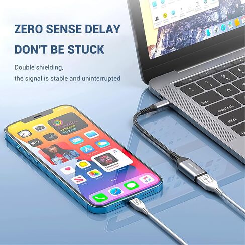 USB C to USB Adapter, [2 Pack] USB Type C Male to USB 3.0 Female OTG Cable to USB Adapter Connector for iPhone 15, 15 ProMax, Samsung Galaxy S24/S23/S22/S21 (USB C to USB 3.0 Adapter, 2Pcs, Grey) in Saudi Arabia