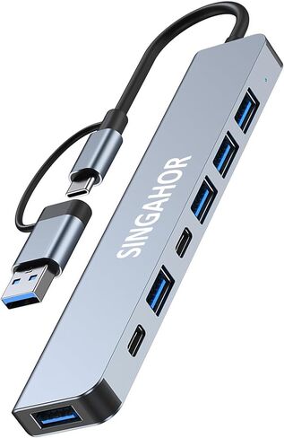 USB Hub for Laptop, USB 3.0 Hub 4-Port, 5Gbps USB Splitter for Laptop, Windows, MacBook, PC, Flash Drives, HDD, Printer, Keyboard, Mouse (Right-Side USB Hub) in Saudi Arabia