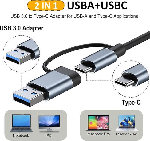 USB Hub for Laptop, USB 3.0 Hub 4-Port, 5Gbps USB Splitter for Laptop, Windows, MacBook, PC, Flash Drives, HDD, Printer, Keyboard, Mouse (Right-Side USB Hub) in Saudi Arabia