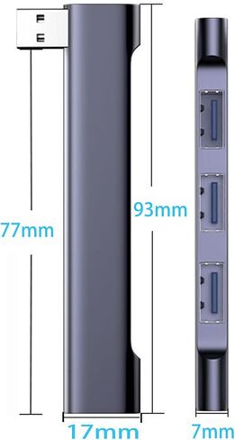 USB Hub for Laptop, USB 3.0 Hub 4-Port, 5Gbps USB Splitter for Laptop, Windows, MacBook, PC, Flash Drives, HDD, Printer, Keyboard, Mouse (Right-Side USB Hub) in Saudi Arabia