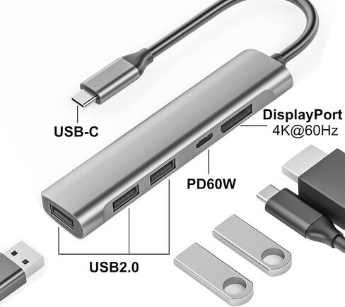 USB Hub for Laptop, USB 3.0 Hub 4-Port, 5Gbps USB Splitter for Laptop, Windows, MacBook, PC, Flash Drives, HDD, Printer, Keyboard, Mouse (Right-Side USB Hub) in Saudi Arabia