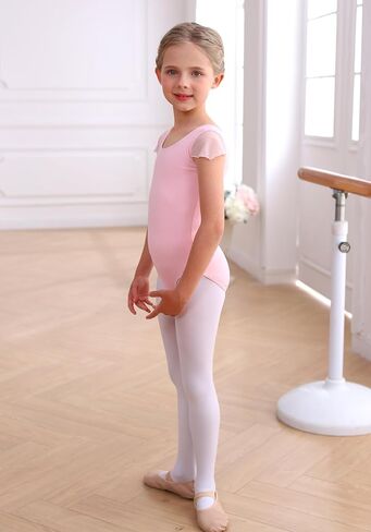 MdnMd Girls Bow Back Ruffle Sleeve Leotard for Ballet Dance Gymnastics Toddler Kids Outfits in Saudi Arabia
