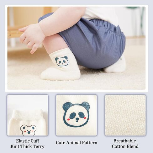 جوارب للأطفال الصغار مع مقابض غير قابلة للانزلاق للأطفال، جوارب قطنية لطيفة مضادة للانزلاق لمدة 1-9 سنوات للأولاد والبنات، عبوة من 6 قطع in Kuwait