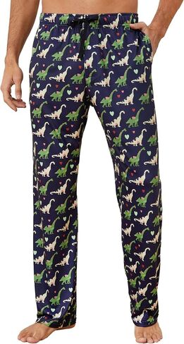 سروال بيجامة رجالي مضحك من Vulcanodon، سروال بيجامة ناعم خفيف الوزن للرجال مع زر طائر كارتوني للرجال in Kuwait