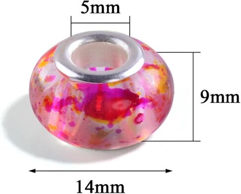 Large Hole Beads for Jewelry Making 120pcs 14mm Large Hole Murano Glass Beads for Pens European lampwork Beads for Beadable Pens Spacer Beads Bulk for Crafts Garden Stakes White Mix in Kuwait