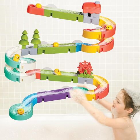 SOCBTNSO DIY Duck Slide Bath Toy Building Kit | 38 PCS for Bathtub Time, Birthday Gifts for Toddler 3+ Year Old and Kids 4-8 in Saudi Arabia
